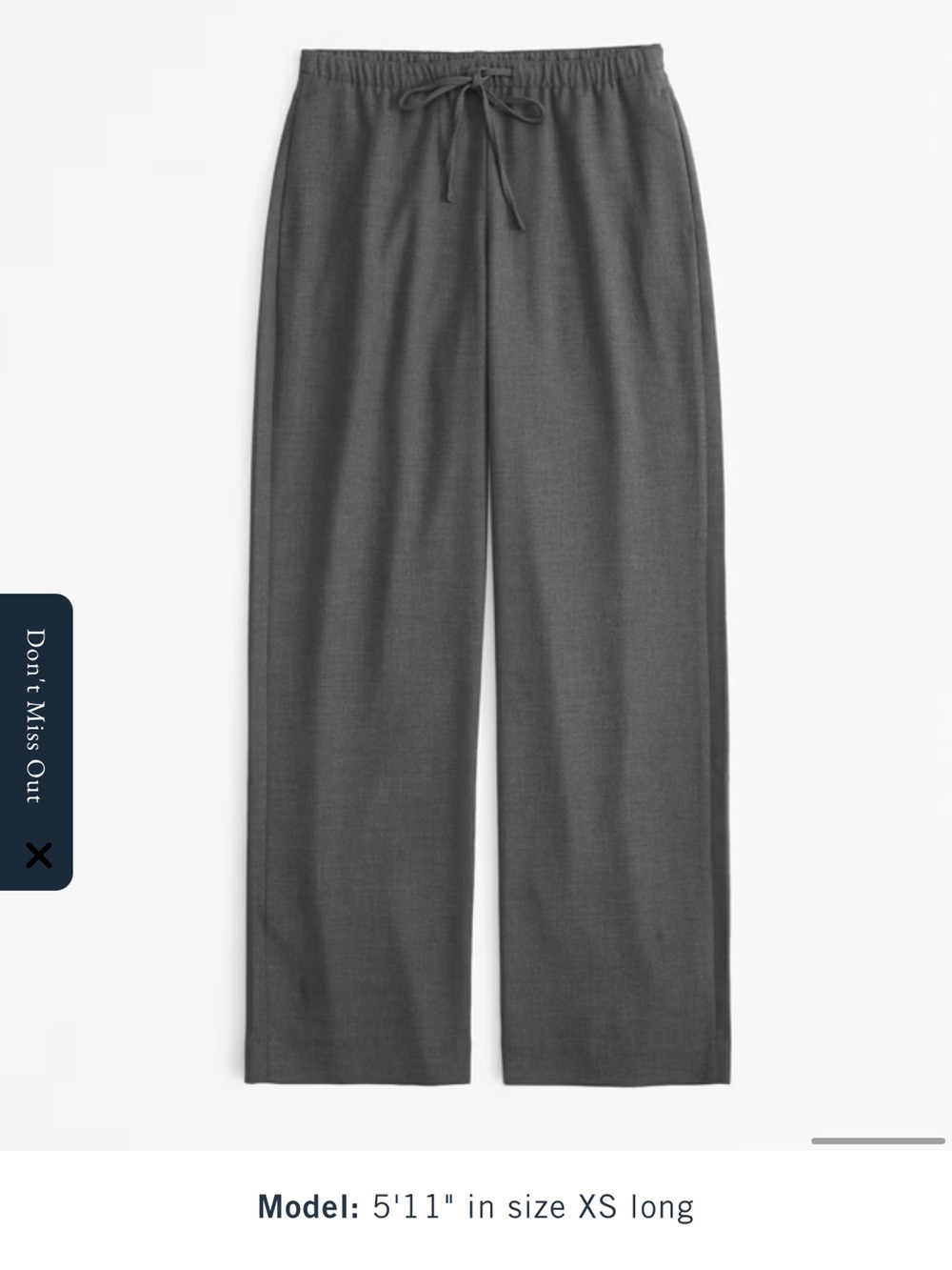 Abercrombie & Fitch Gray Menswear Pull-On Wide-Leg Pants - Picture 2 of 5